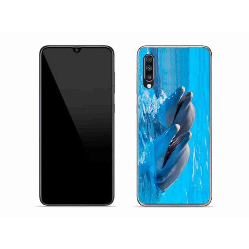 Gelový kryt mmCase na mobil Samsung Galaxy A70 - delfíni