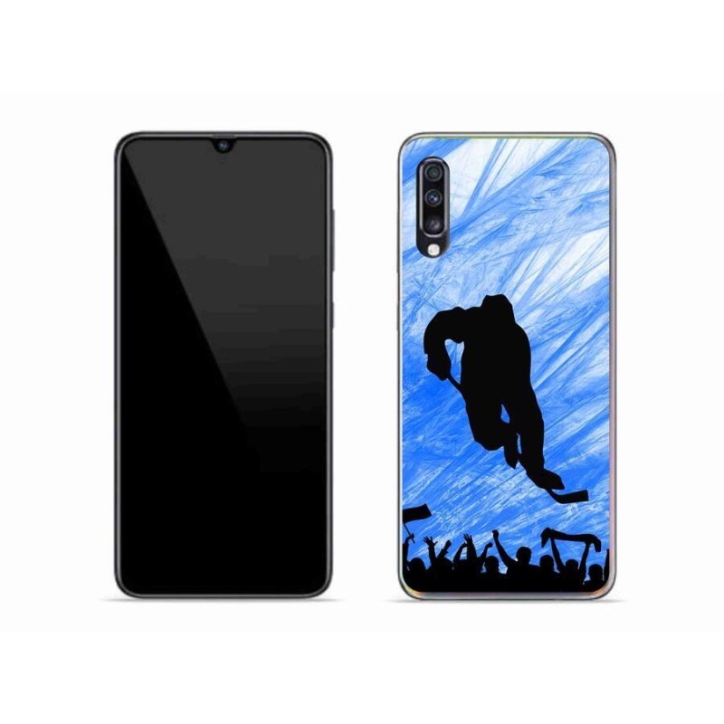 Gelový kryt mmCase na mobil Samsung Galaxy A70 - hokejový hráč