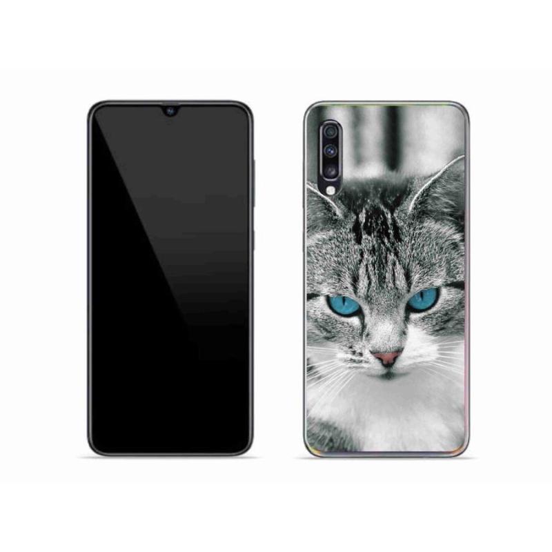 Gelový kryt mmCase na mobil Samsung Galaxy A70 - kočičí pohled 1