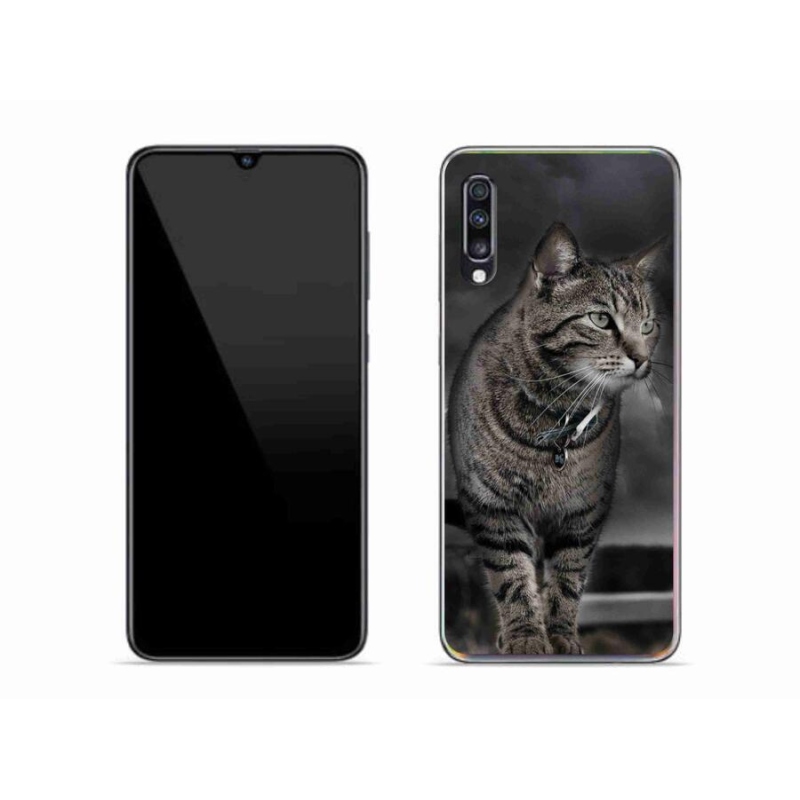 Gelový kryt mmCase na mobil Samsung Galaxy A70 - kočka