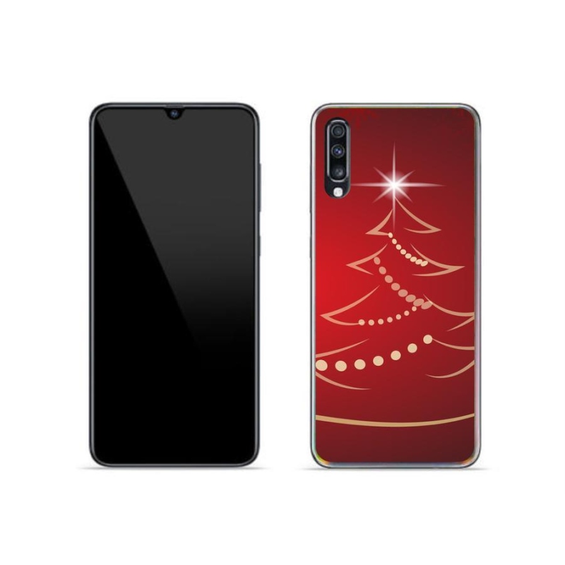 Gelový kryt mmCase na mobil Samsung Galaxy A70 - kreslený vánoční stromek