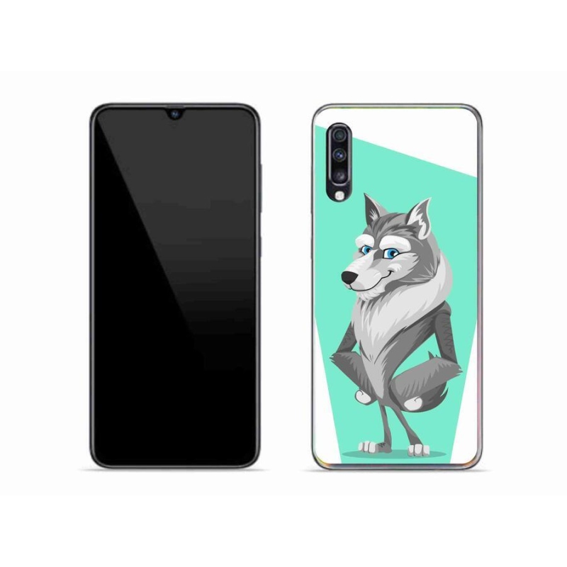Gelový kryt mmCase na mobil Samsung Galaxy A70 - kreslený vlk