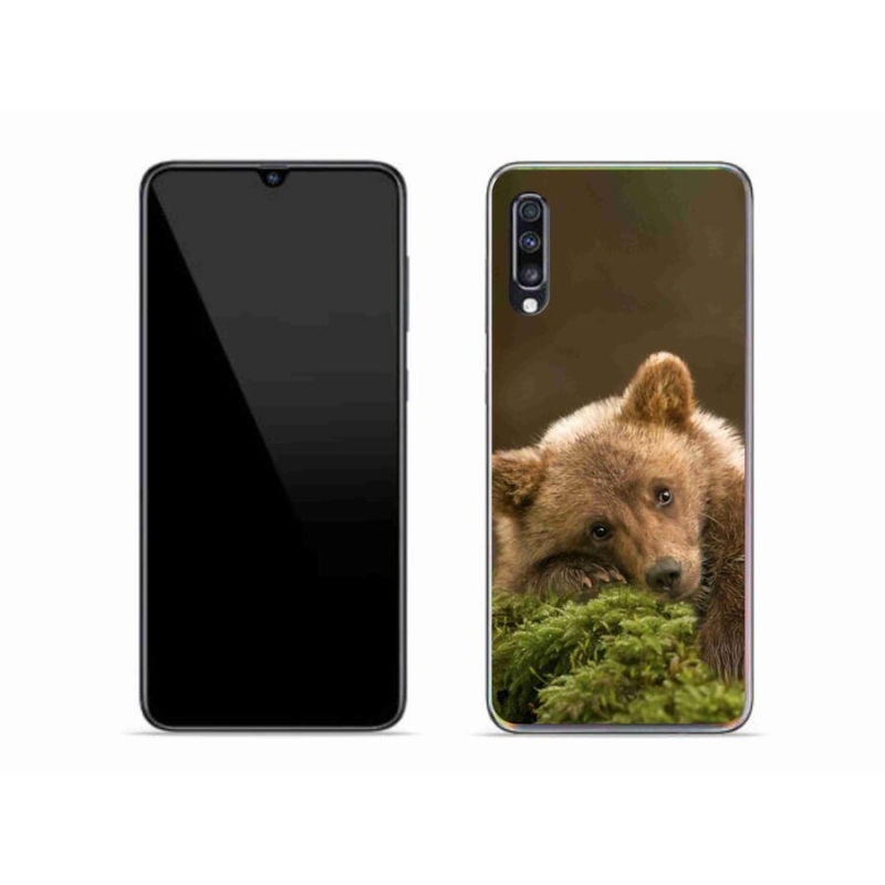 Gelový kryt mmCase na mobil Samsung Galaxy A70 - medvěd