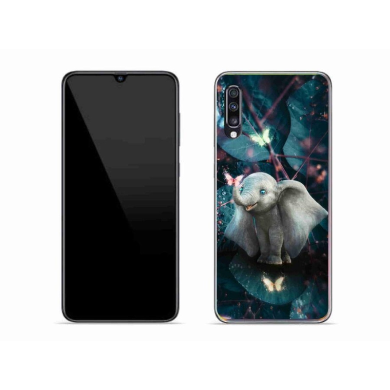 Gelový kryt mmCase na mobil Samsung Galaxy A70 - roztomilý slon