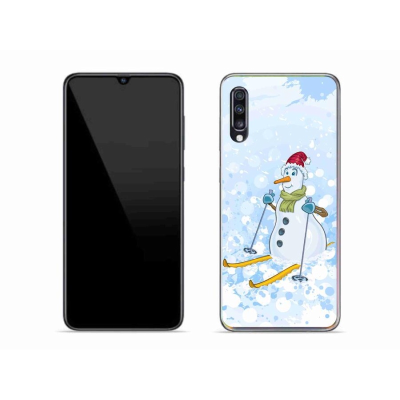 Gelový kryt mmCase na mobil Samsung Galaxy A70 - sněhulák