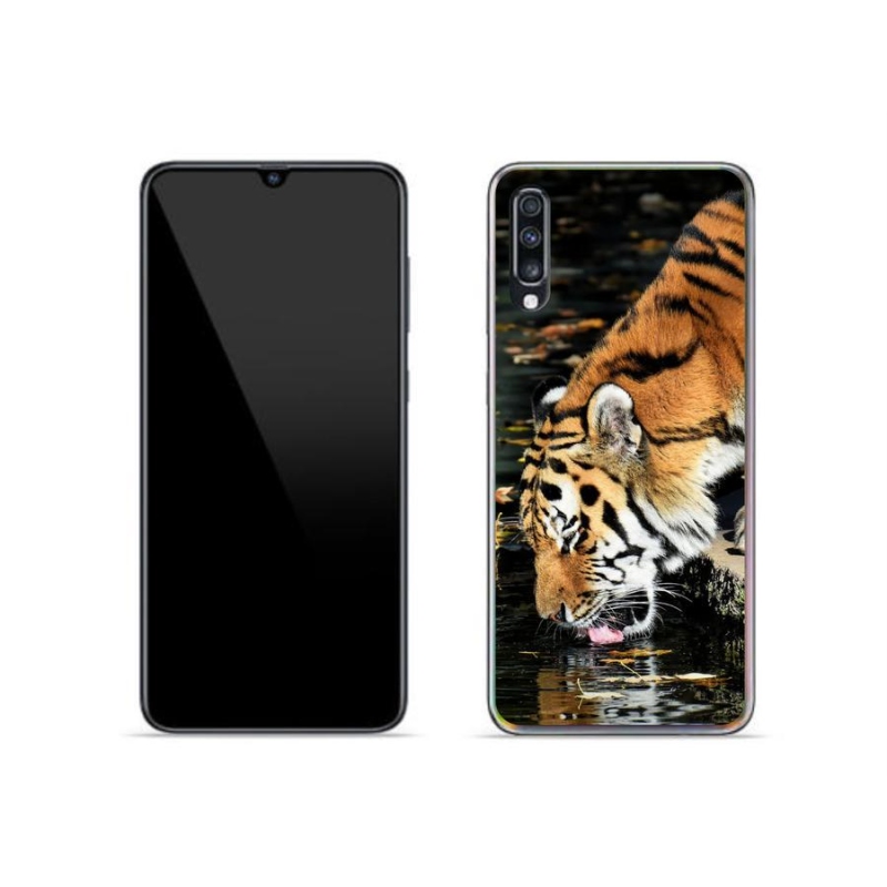 Gelový kryt mmCase na mobil Samsung Galaxy A70 - žíznivý tygr