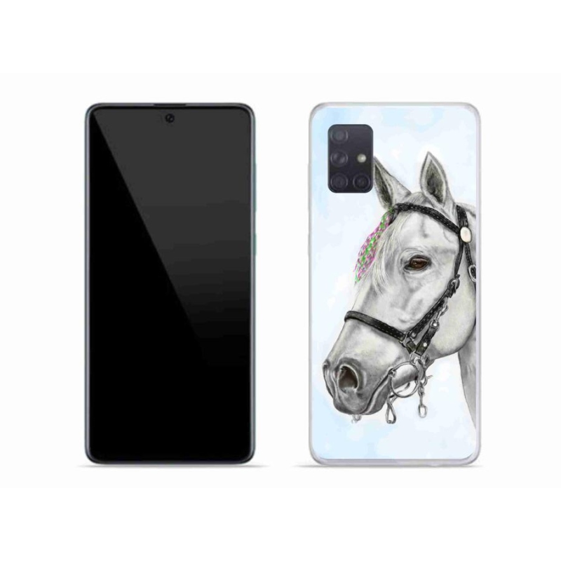 Gelový kryt mmCase na mobil Samsung Galaxy A71 - bílý kůň 1