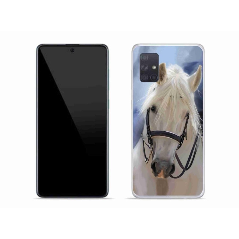Gelový kryt mmCase na mobil Samsung Galaxy A71 - bílý kůň