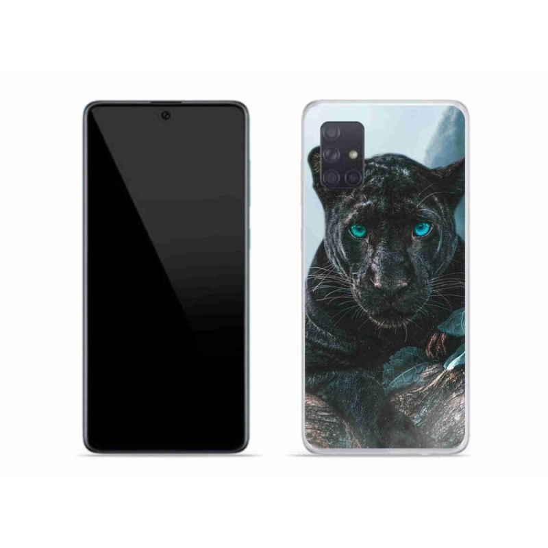Gelový kryt mmCase na mobil Samsung Galaxy A71 - černý panter