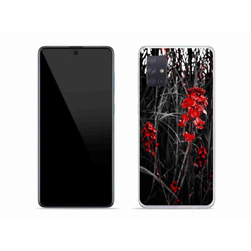 Gelový kryt mmCase na mobil Samsung Galaxy A71 - červená rostlina