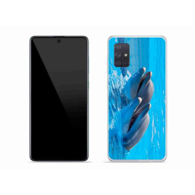 Gelový kryt mmCase na mobil Samsung Galaxy A71 - delfíni