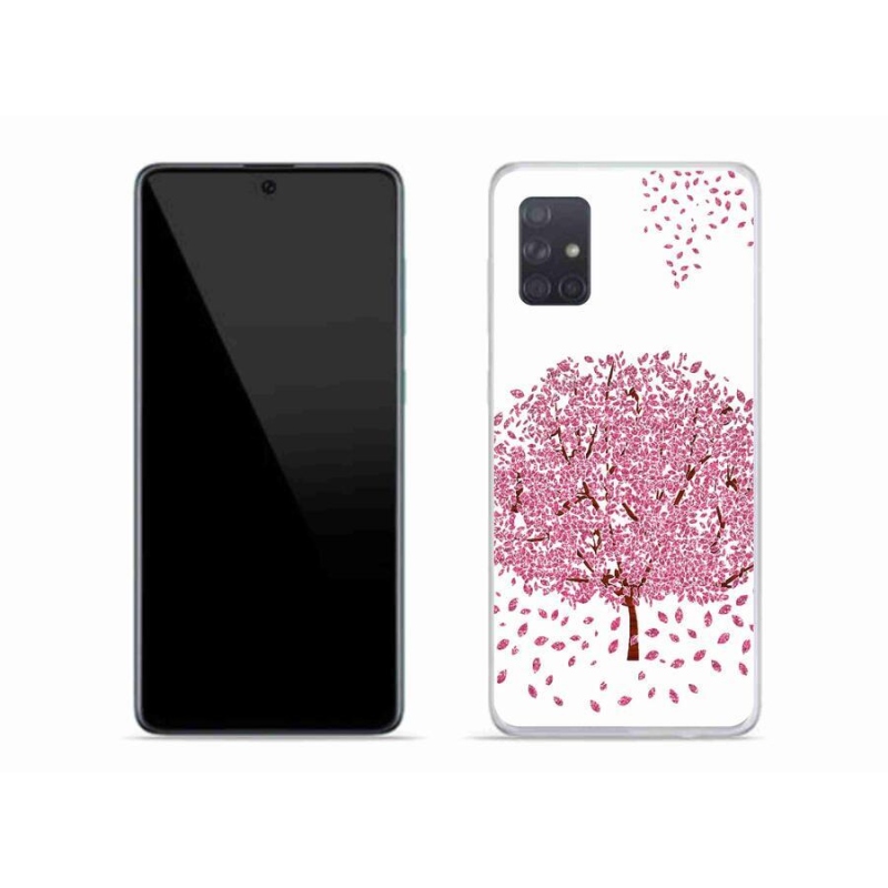 Gelový kryt mmCase na mobil Samsung Galaxy A71 - kreslený strom s listy