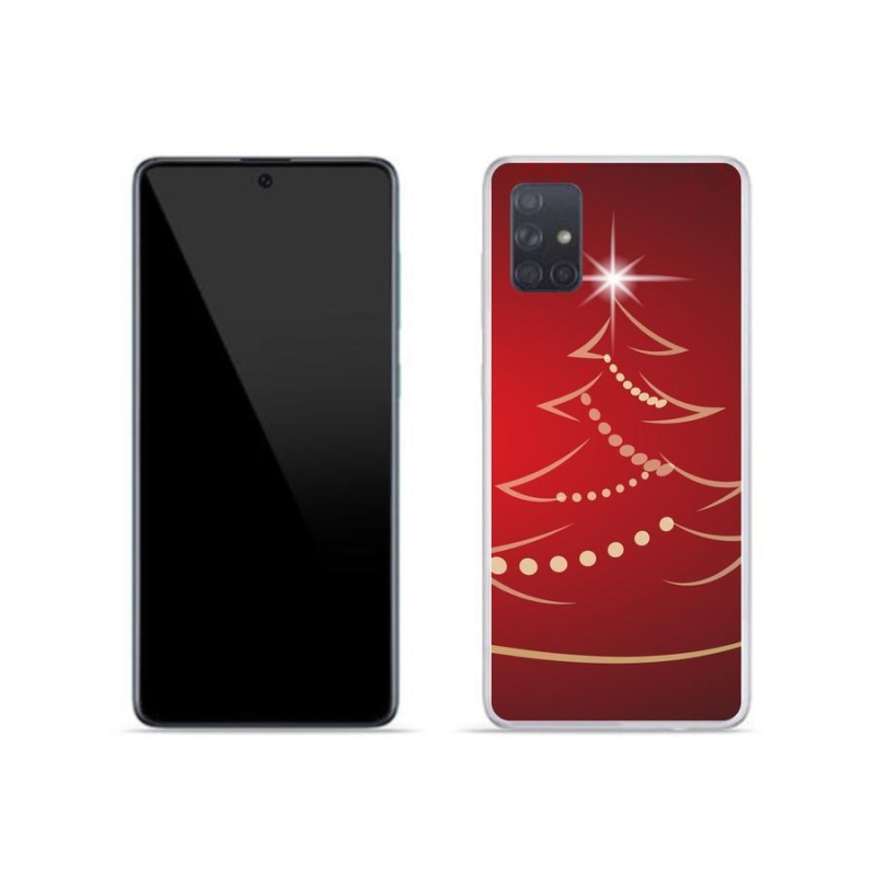 Gelový kryt mmCase na mobil Samsung Galaxy A71 - kreslený vánoční stromek