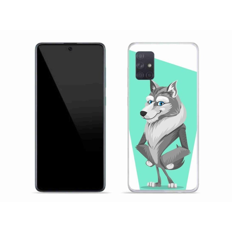 Gelový kryt mmCase na mobil Samsung Galaxy A71 - kreslený vlk