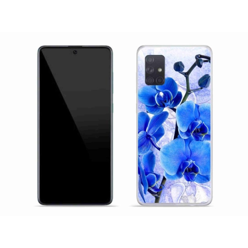 Gelový kryt mmCase na mobil Samsung Galaxy A71 - modré květy