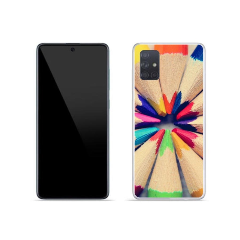 Gelový kryt mmCase na mobil Samsung Galaxy A71 - pastelky