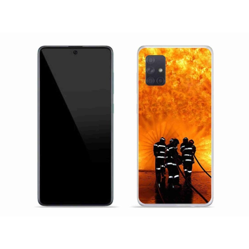 Gelový kryt mmCase na mobil Samsung Galaxy A71 - požár