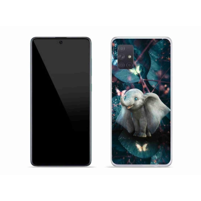 Gelový kryt mmCase na mobil Samsung Galaxy A71 - roztomilý slon