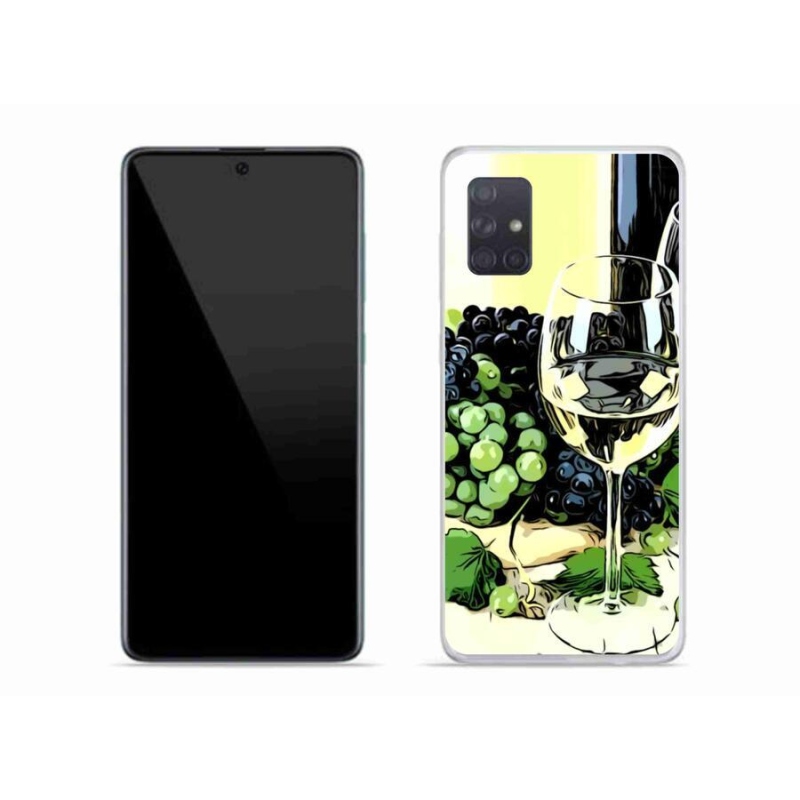 Gelový kryt mmCase na mobil Samsung Galaxy A71 - sklenka vína