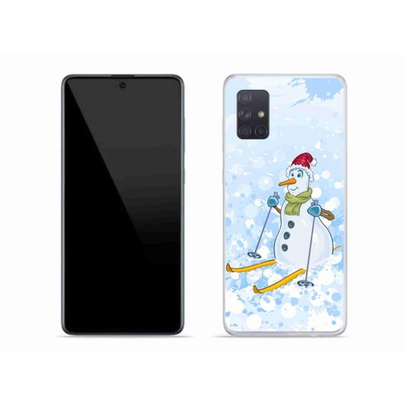 Gelový kryt mmCase na mobil Samsung Galaxy A71 - sněhulák
