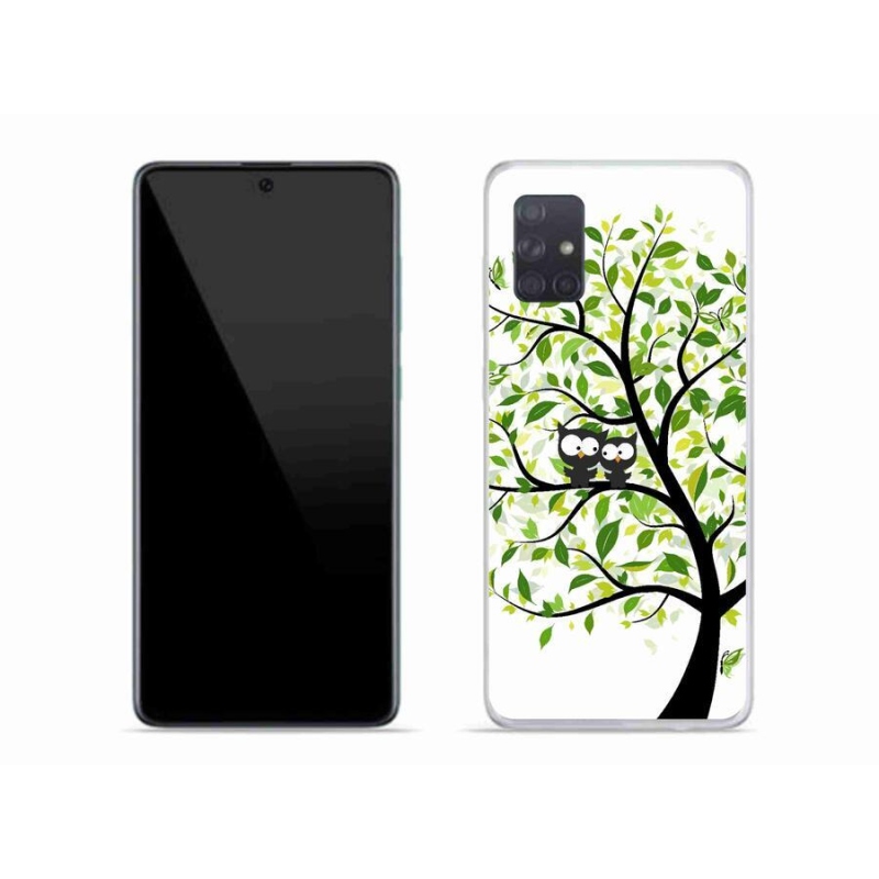 Gelový kryt mmCase na mobil Samsung Galaxy A71 - sovičky na stromě