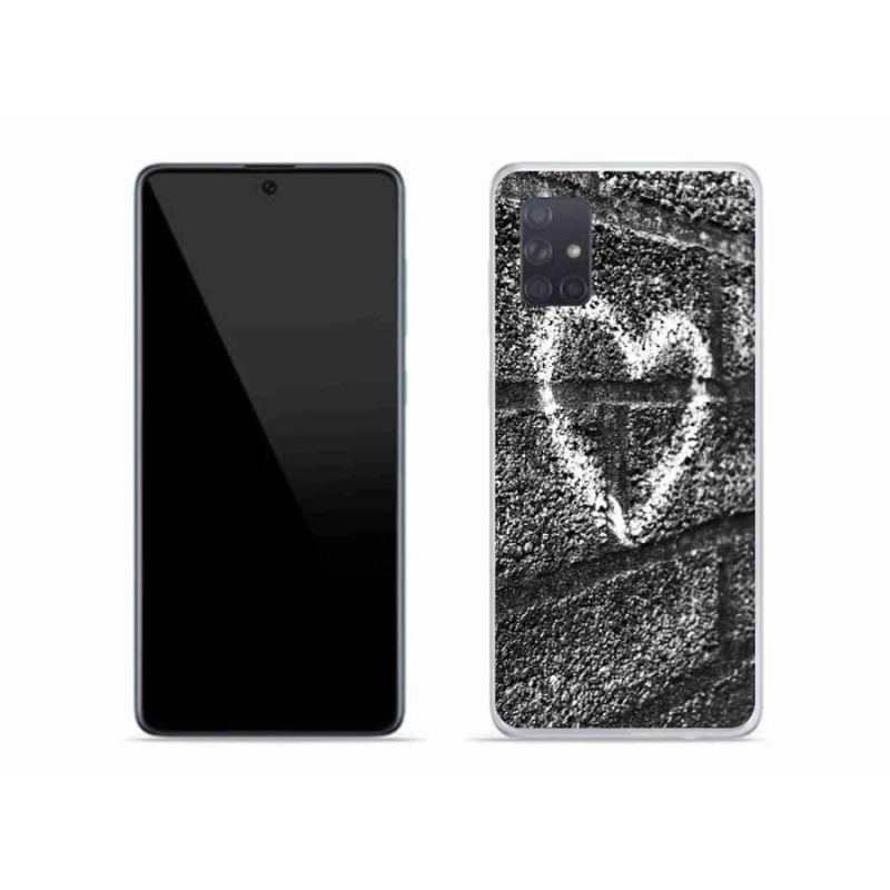Gelový kryt mmCase na mobil Samsung Galaxy A71 - srdce na zdi