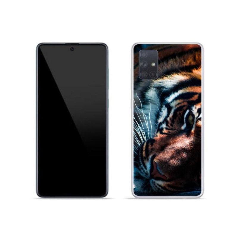 Gelový kryt mmCase na mobil Samsung Galaxy A71 - tygří pohled