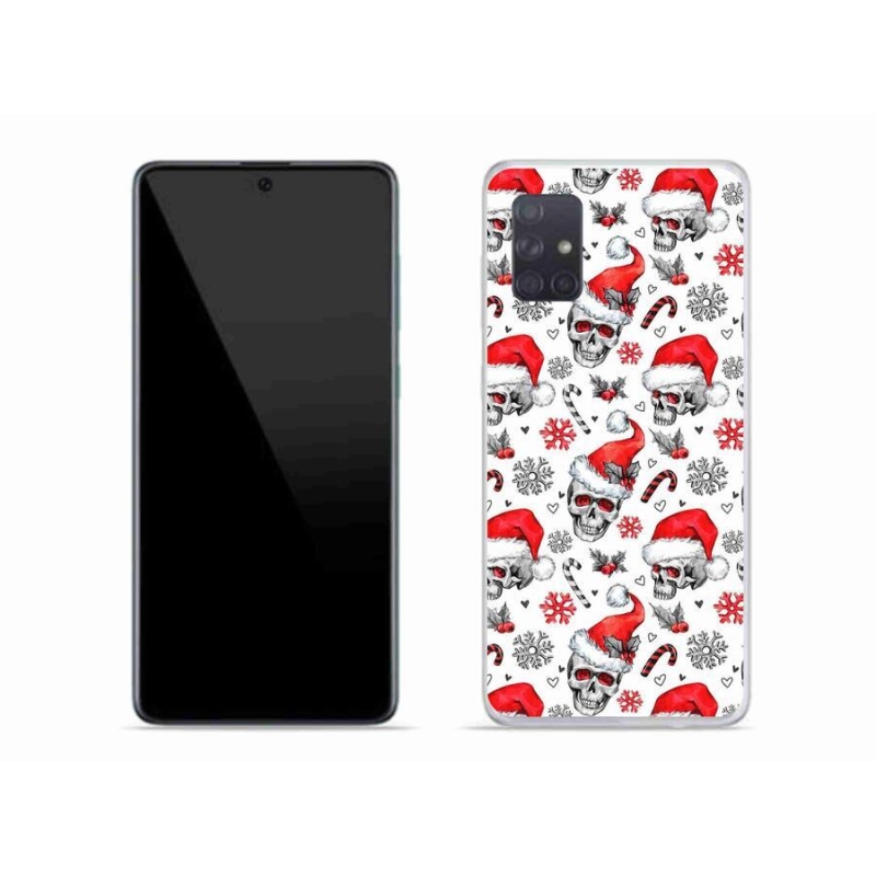 Gelový kryt mmCase na mobil Samsung Galaxy A71 - vánoční lebky