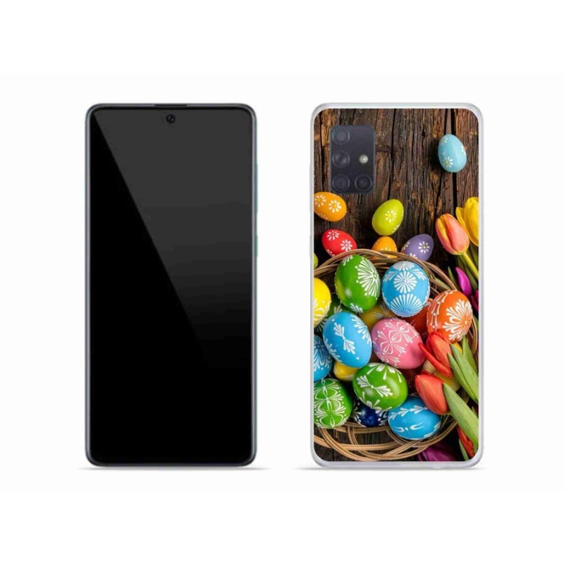 Gelový kryt mmCase na mobil Samsung Galaxy A71 - velikonoční vajíčka