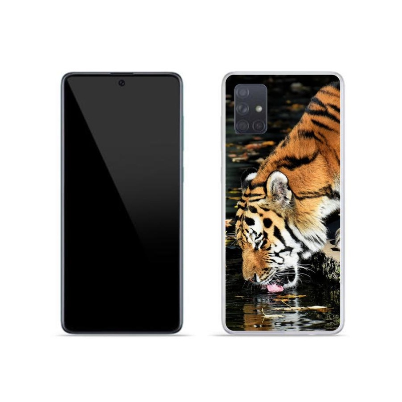 Gelový kryt mmCase na mobil Samsung Galaxy A71 - žíznivý tygr