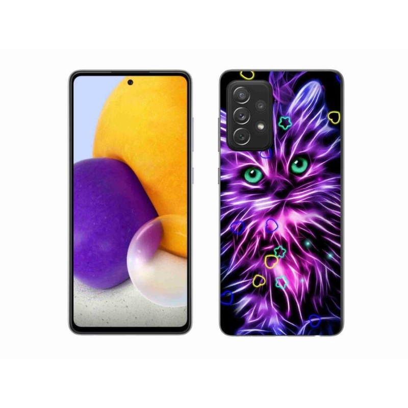Gelový kryt mmCase na mobil Samsung Galaxy A72/A72 5G - abstraktní kočka