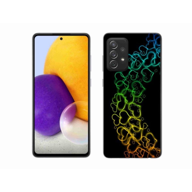 Gelový kryt mmCase na mobil Samsung Galaxy A72/A72 5G - barevná srdíčka