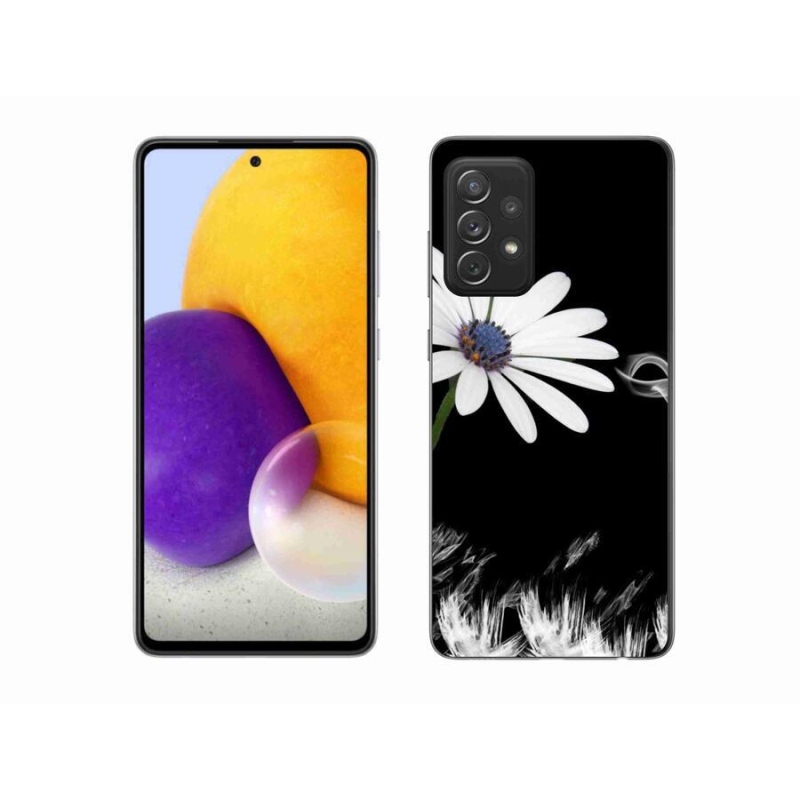 Gelový kryt mmCase na mobil Samsung Galaxy A72/A72 5G - bílá květina