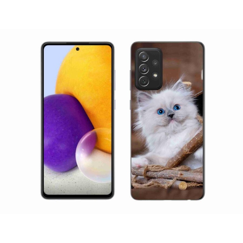 Gelový kryt mmCase na mobil Samsung Galaxy A72/A72 5G - bílé kotě