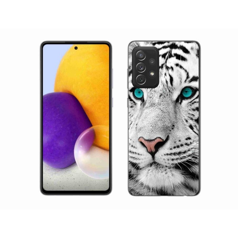 Gelový kryt mmCase na mobil Samsung Galaxy A72/A72 5G - bílý tygr