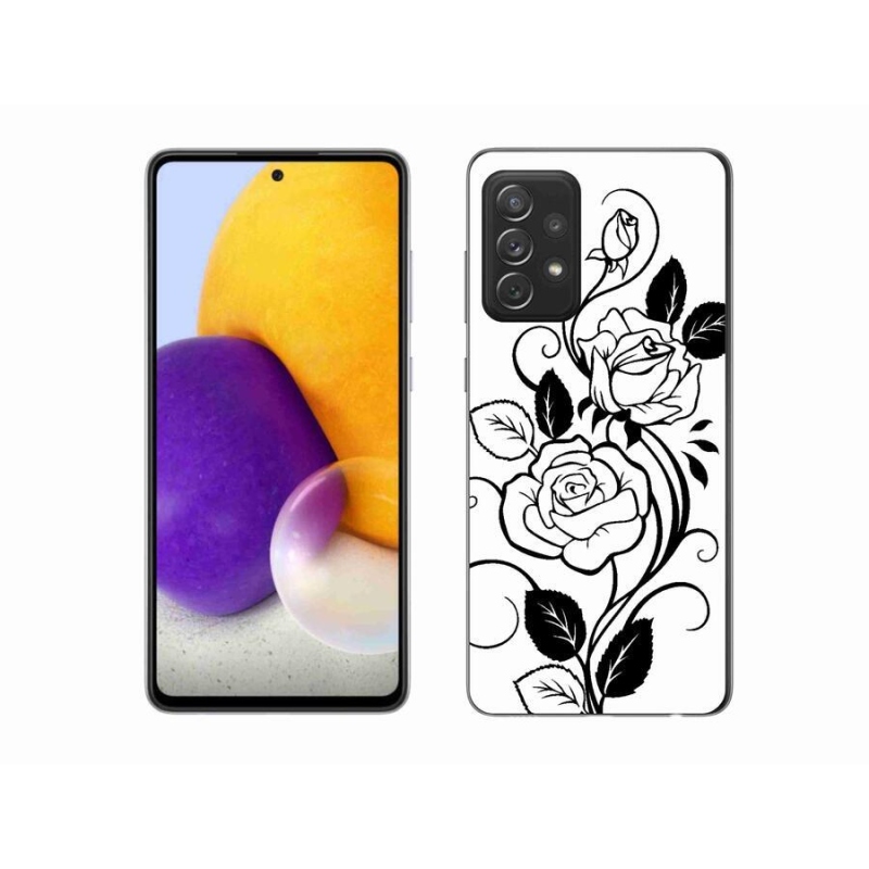 Gelový kryt mmCase na mobil Samsung Galaxy A72/A72 5G - černobílá růže