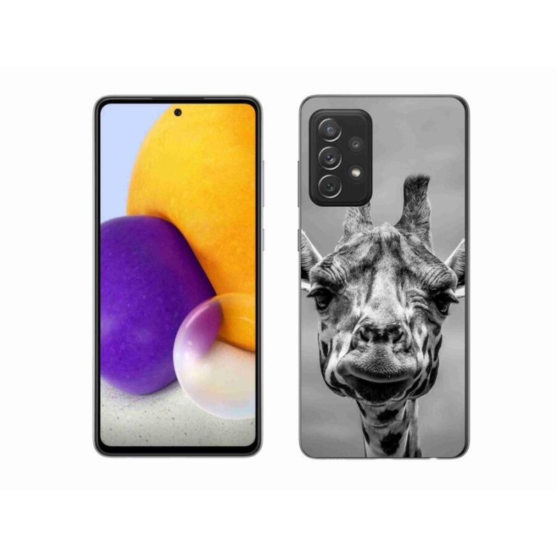 Gelový kryt mmCase na mobil Samsung Galaxy A72/A72 5G - černobílá žirafa
