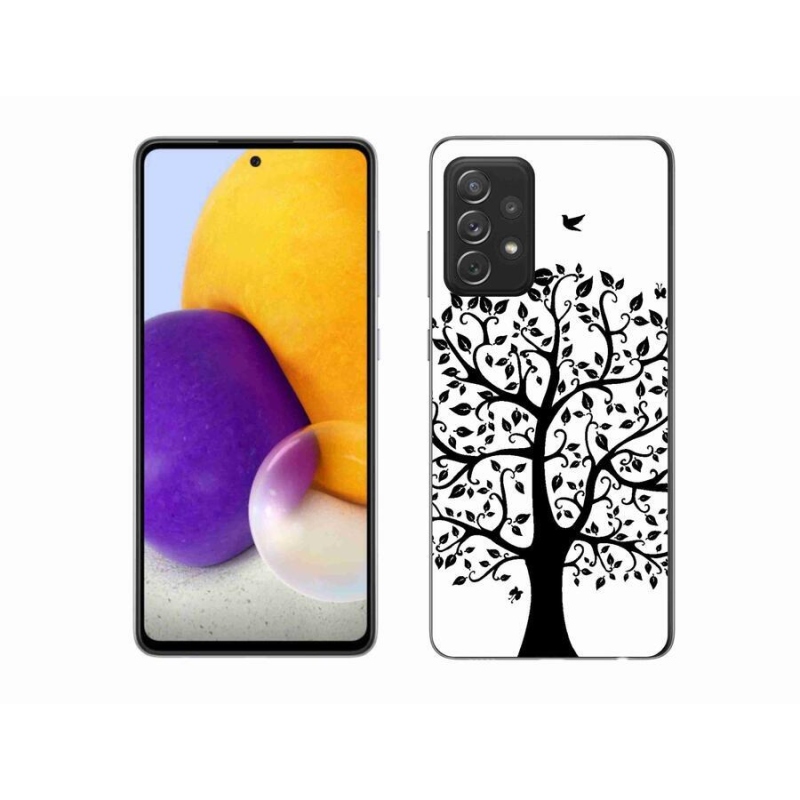 Gelový kryt mmCase na mobil Samsung Galaxy A72/A72 5G - černobílý strom