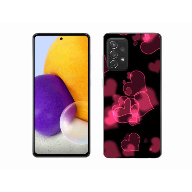 Gelový kryt mmCase na mobil Samsung Galaxy A72/A72 5G - červená srdíčka