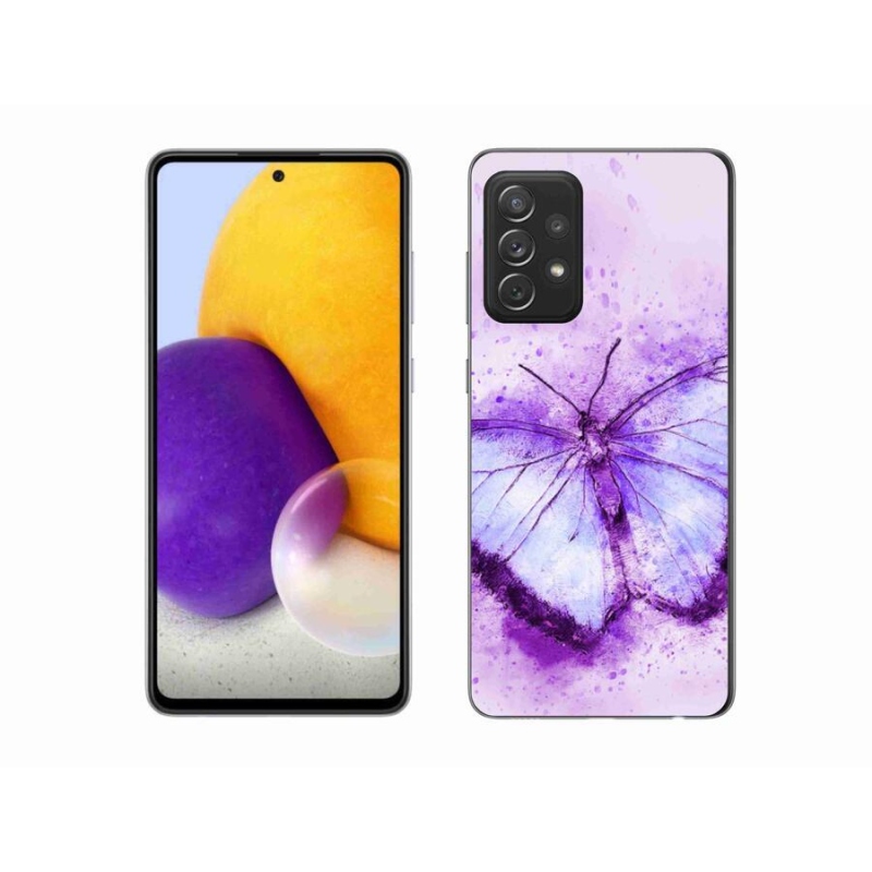 Gelový kryt mmCase na mobil Samsung Galaxy A72/A72 5G - fialový motýl