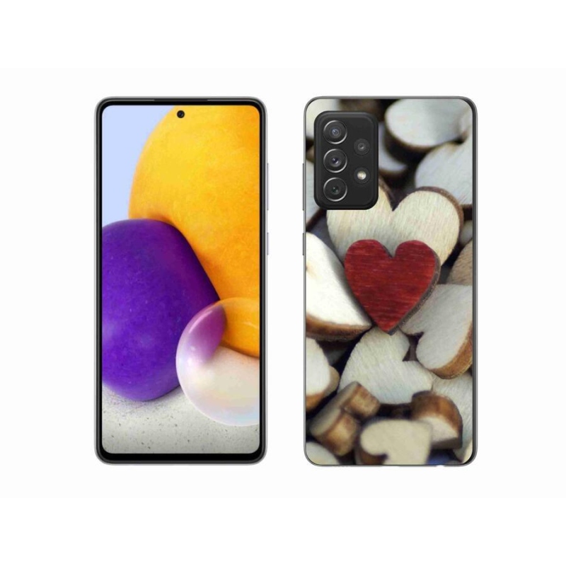 Gelový kryt mmCase na mobil Samsung Galaxy A72/A72 5G - gravírované červené srdce