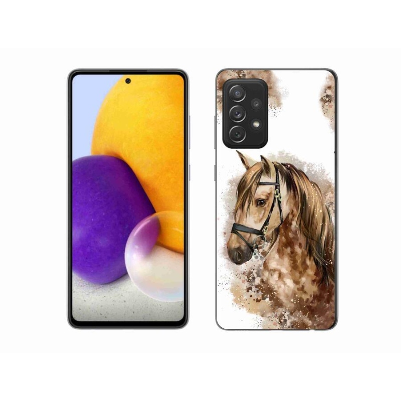 Gelový kryt mmCase na mobil Samsung Galaxy A72/A72 5G - hnědý kreslený kůň