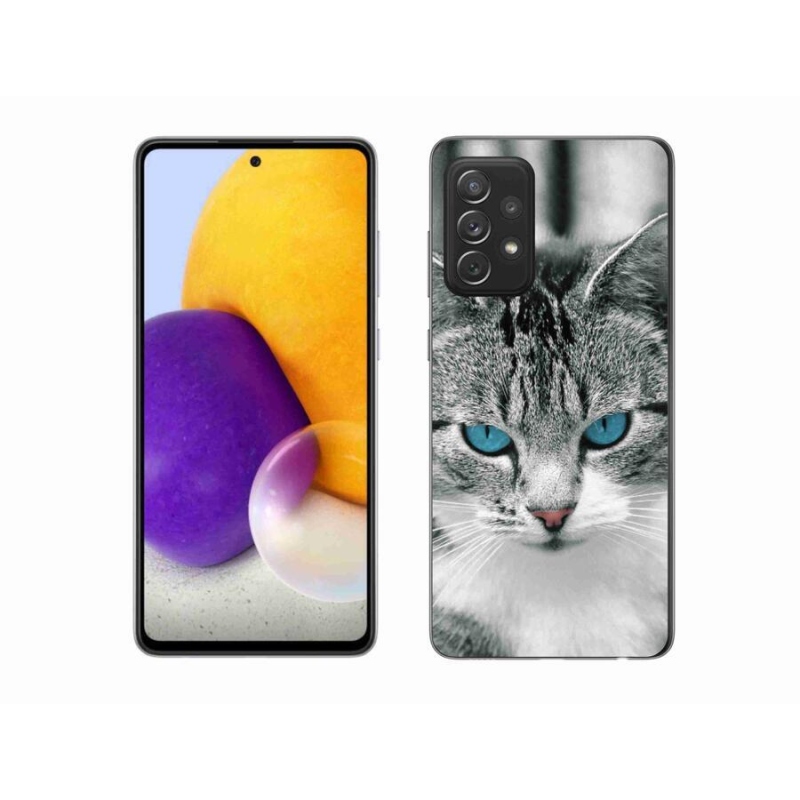 Gelový kryt mmCase na mobil Samsung Galaxy A72/A72 5G - kočičí pohled 1