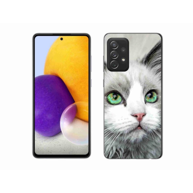 Gelový kryt mmCase na mobil Samsung Galaxy A72/A72 5G - kočičí pohled