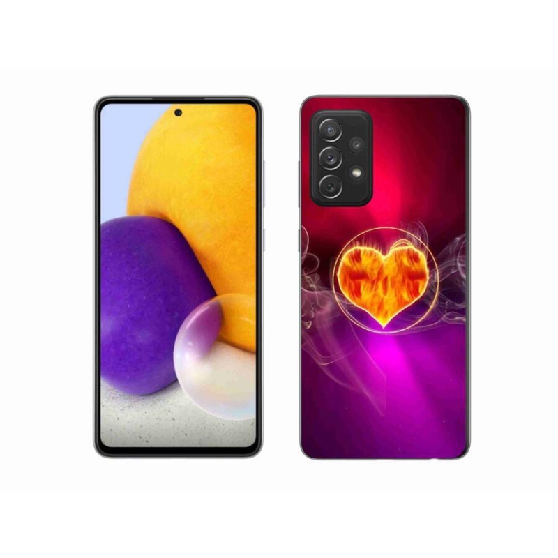 Gelový kryt mmCase na mobil Samsung Galaxy A72/A72 5G - ohnivé srdce