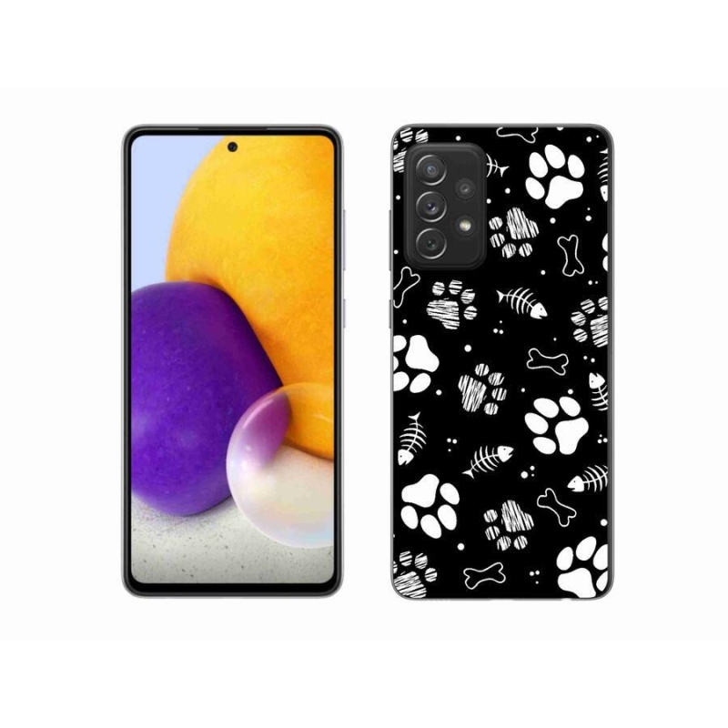 Gelový kryt mmCase na mobil Samsung Galaxy A72/A72 5G - psí tlapky