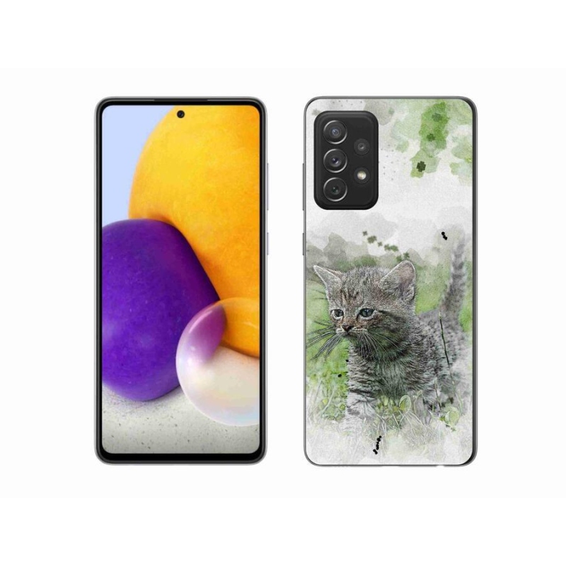 Gelový kryt mmCase na mobil Samsung Galaxy A72/A72 5G - roztomilé kotě 1