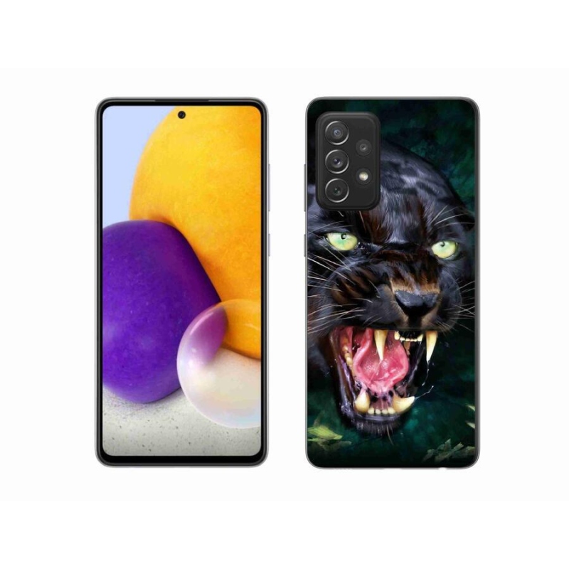 Gelový kryt mmCase na mobil Samsung Galaxy A72/A72 5G - rozzuřený černý panter