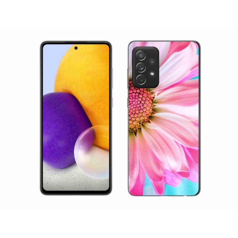 Gelový kryt mmCase na mobil Samsung Galaxy A72/A72 5G - růžová květina