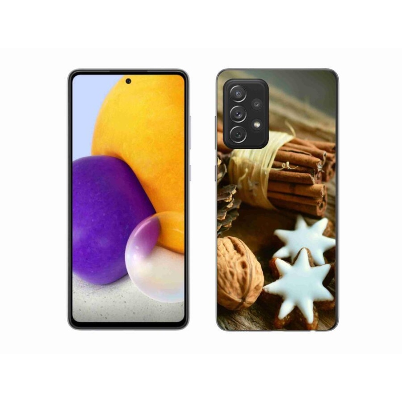 Gelový kryt mmCase na mobil Samsung Galaxy A72/A72 5G - skořice a perníčky